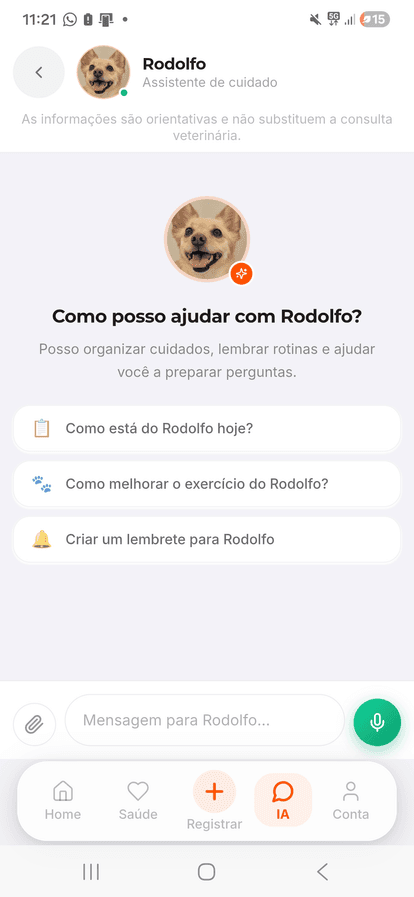 Tela Chat com IA