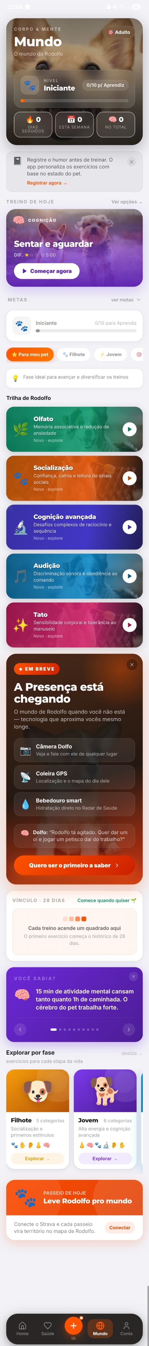 O mundo do Rodolfo: treinos, território, presença